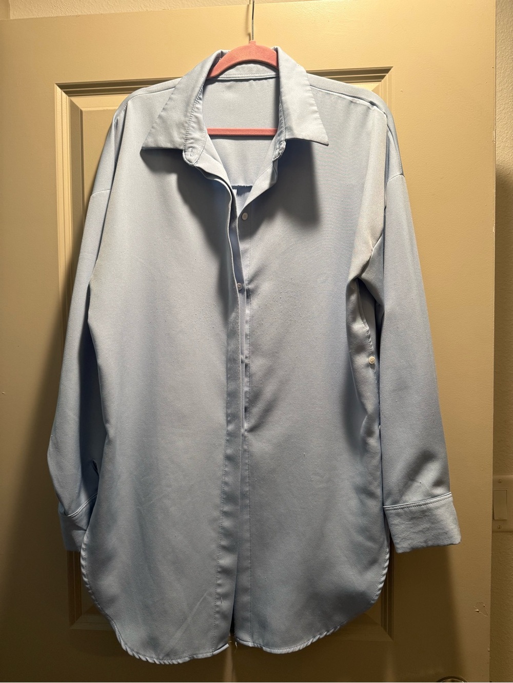 The Warmy 2XL Light Blue Oversized Button Shirt Dress
